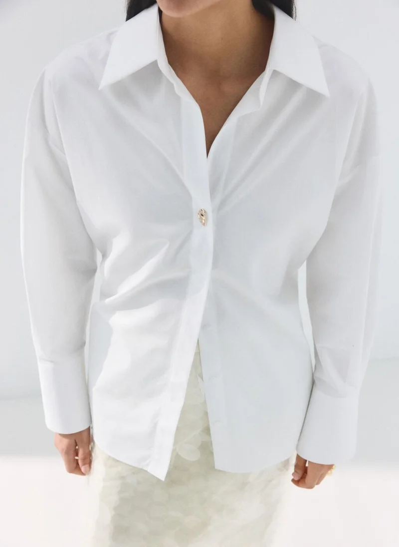 مانجو Oversize cotton shirt